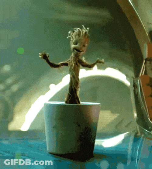 Dancing Baby Groot On A Pot GIF