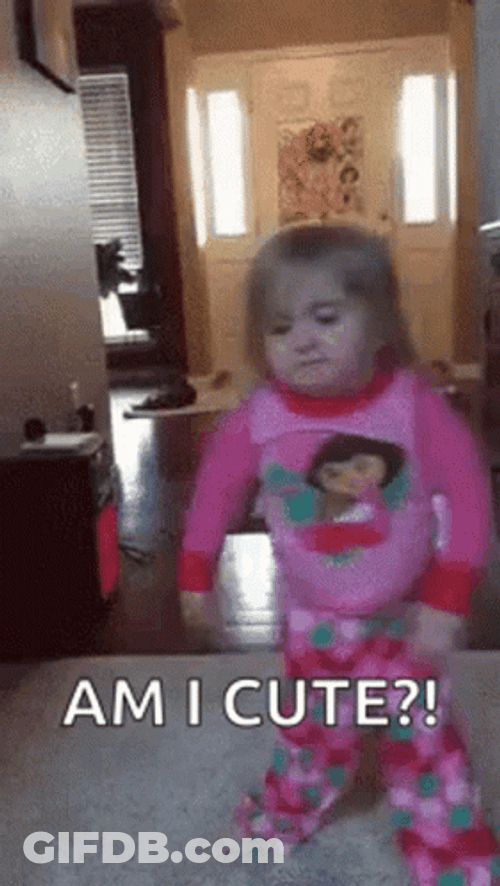 Dancing Baby Pose Am I Cute GIF