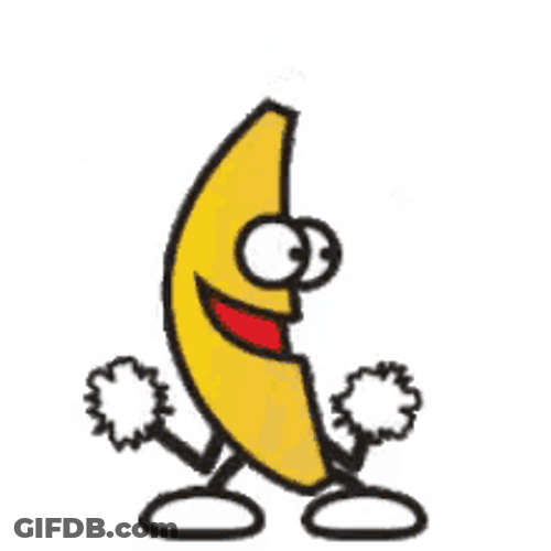 Dancing Banana With Pompoms GIF