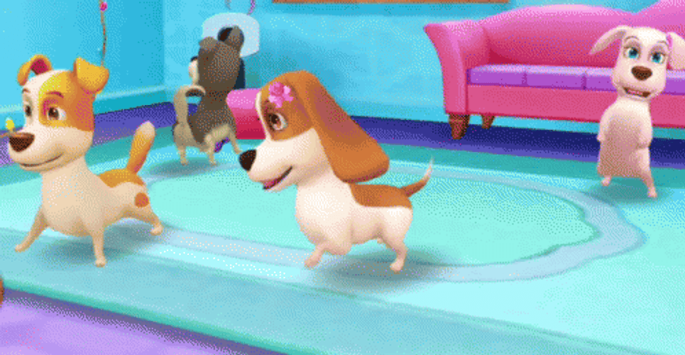 Dancing Barbie Dogs Cute Dogs Having Fun GIF