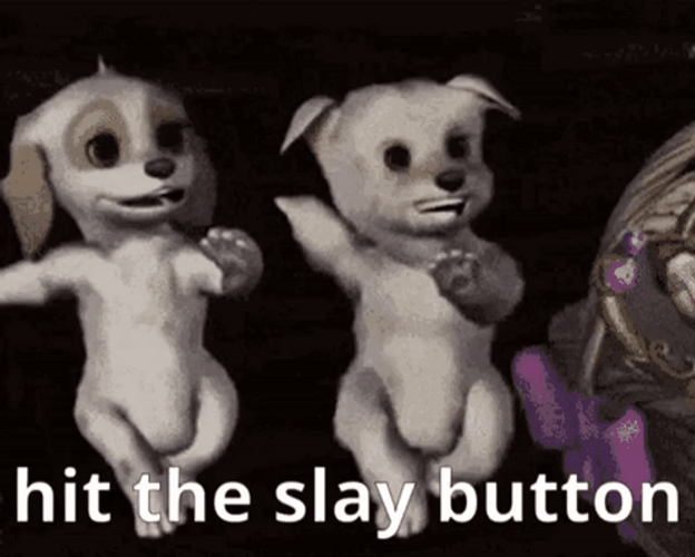 Dancing Barbie Dogs Hit Slay Button Meme GIF