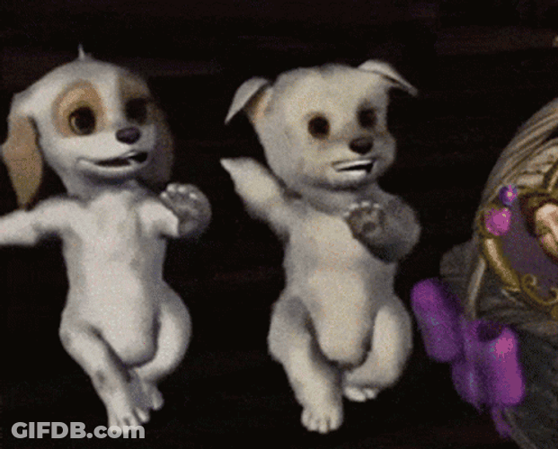 Dancing Barbie Dogs Synchronized Dance Steps GIF