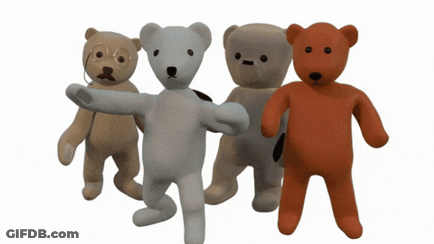 Dancing Bear Pose 3D Cartoon GIF