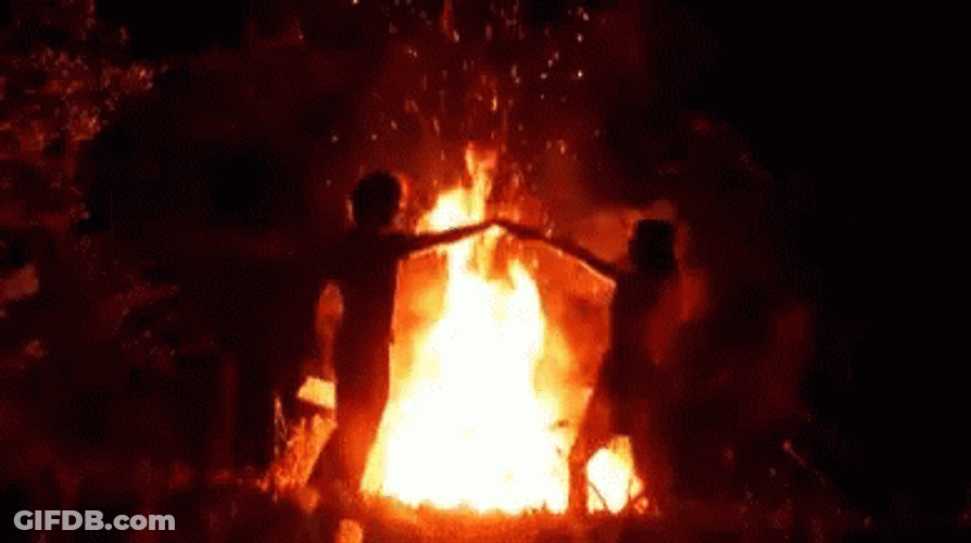 Dancing Beautiful Couple Campfire Date GIF