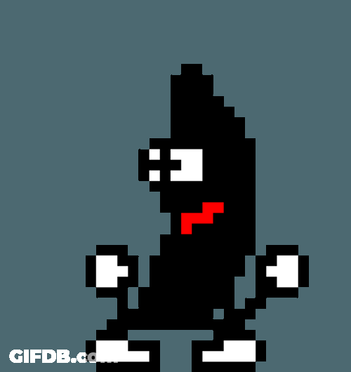 Dancing Black Banana Pixel Art GIF
