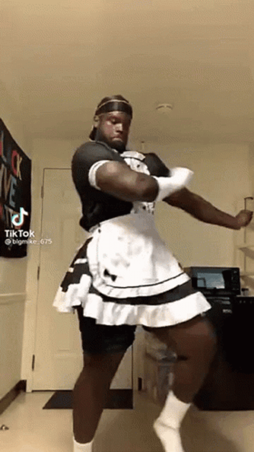 Dancing Black Guy Maid Cosplay GIF