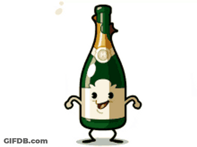 Dancing Bottle Champagne Popping GIF