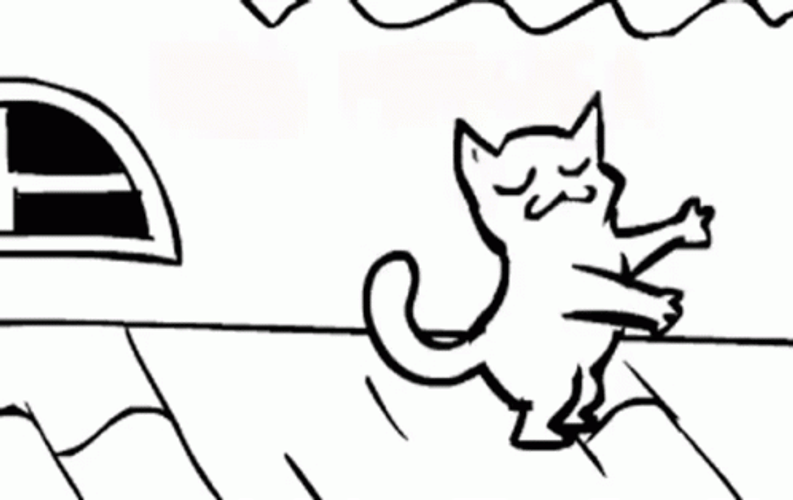 Dancing Cartoon Sassy Cat GIF