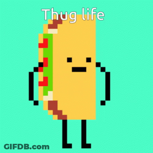 Dancing Cartoon Taco Thug Life GIF