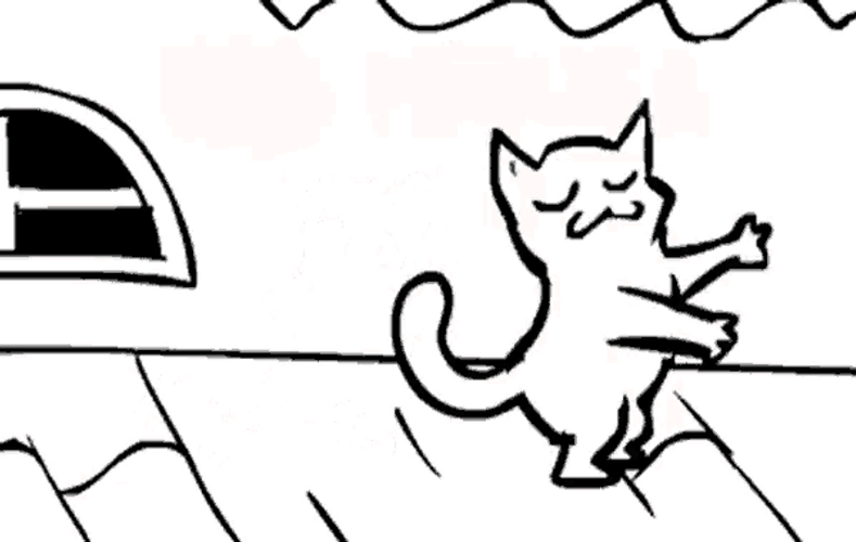 Dancing Cat Black And White GIF