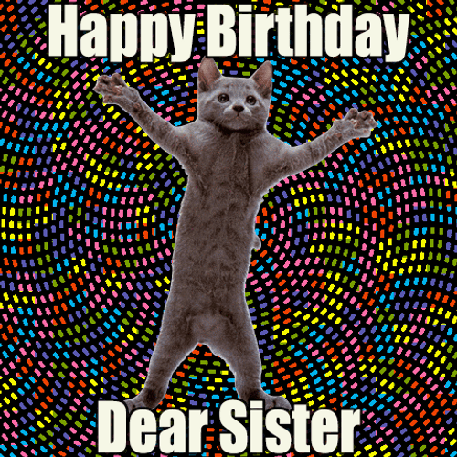Dancing Cat Happy Birthday Sister GIF