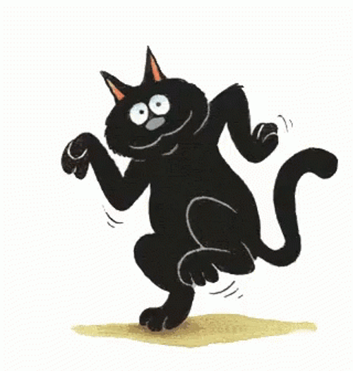 Dancing Cat Kicking GIF