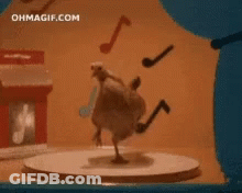 Dancing Chicken In Front Of Ohmagif Sign GIF