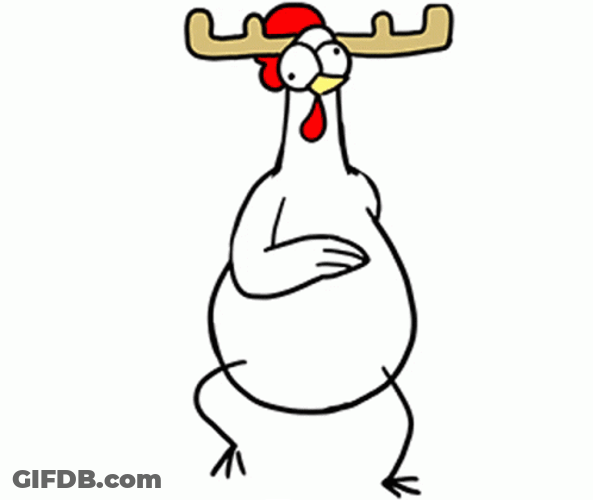Dancing Chicken With Reindeer Antlers GIF