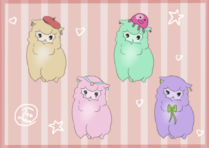 Dancing Colorful Alpacas GIF