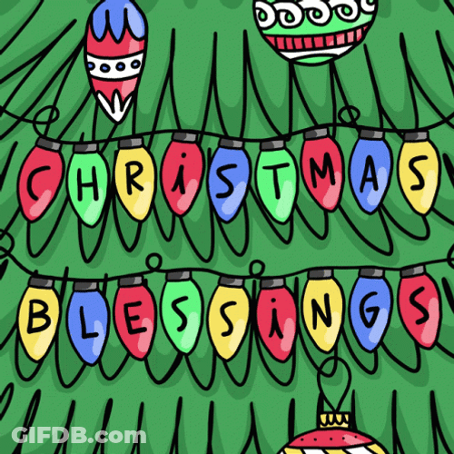 Dancing Colorful Lights Christmas Blessings GIF
