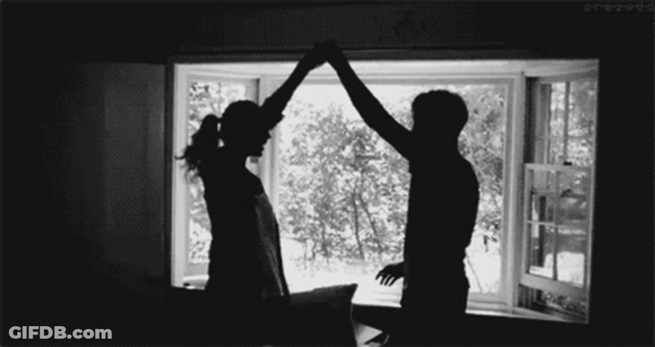 Dancing Couple Silhouette GIF