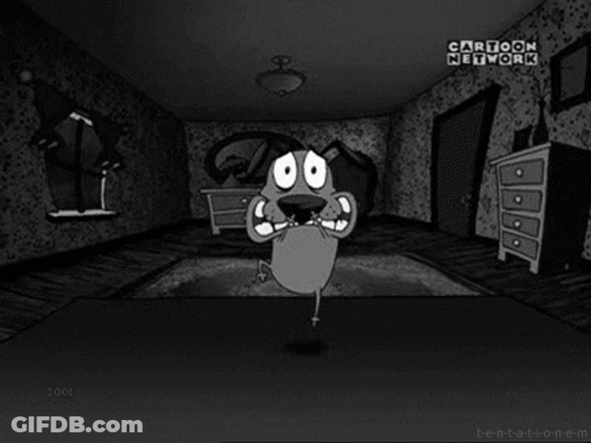 Dancing Courage The Cowardly Dog Black White GIF
