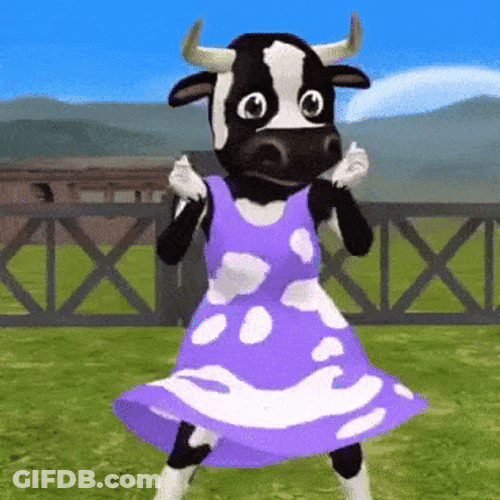 Dancing Cow In Purple GIF