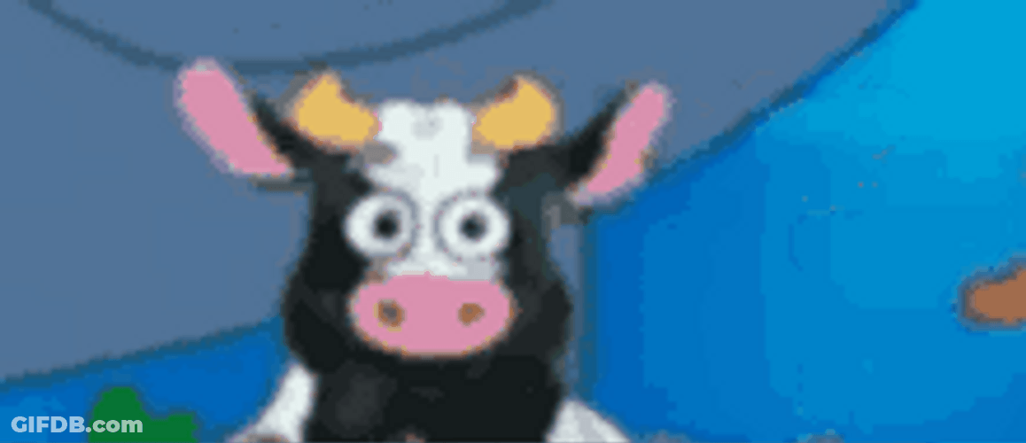 Dancing Cow With Blurry Effects GIF