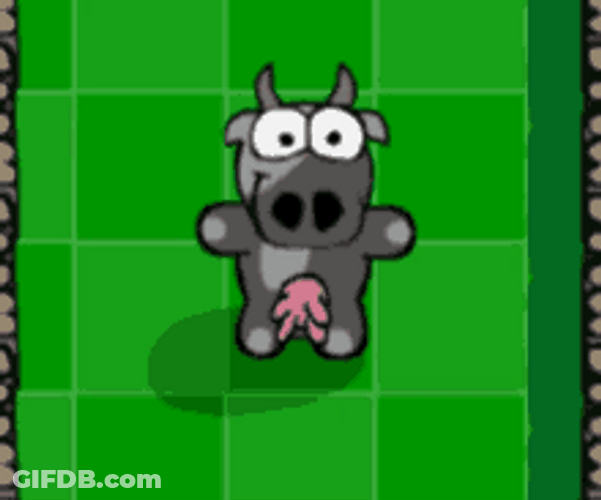 Dancing Cow With Green Checkered Background GIF