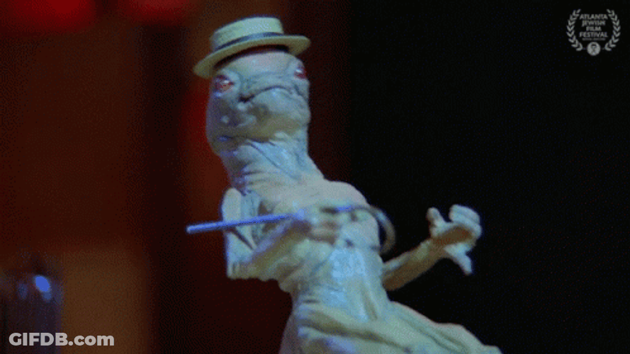 Dancing Creepy Looking Alien GIF