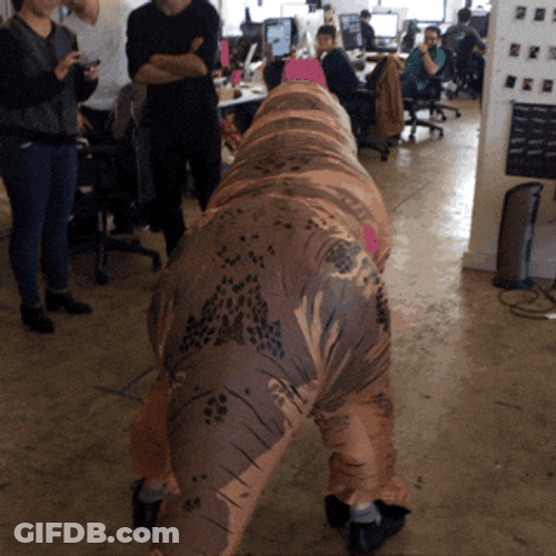 Dancing Dino Trex Mascot Twerking GIF
