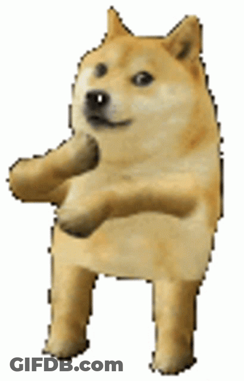 Dancing Doge Bending Knee GIF