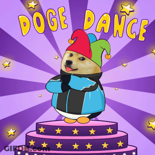 Dancing Doge On Stage GIF