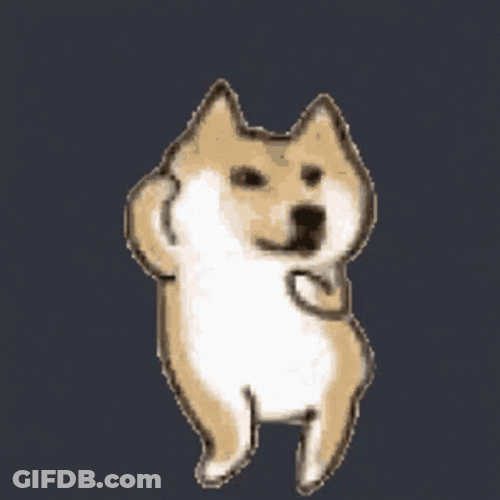 Dancing Doge Waving Hands GIF