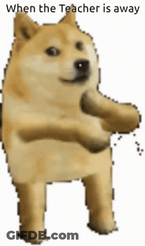 Dancing Doge When The Teacher Is Away GIF