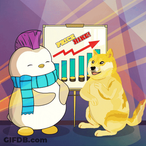 Dancing Doge With Pudgy Penguin GIF