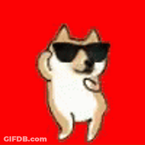 Dancing Doge With Shades GIF
