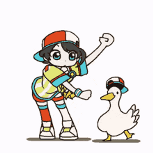 Dancing Duck Anime Girl Happy Dance GIF