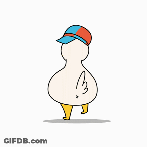 Dancing Duck Bopping Cartoon Illustration GIF