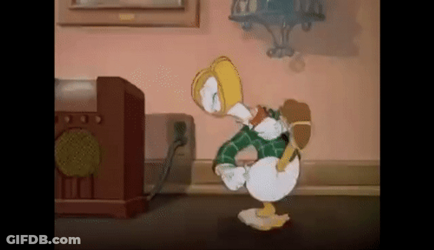 Dancing Duck Donald Walking Away GIF