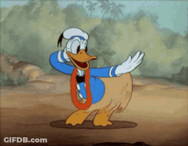 Dancing Duck Happy Donald Hawaiian Dance GIF