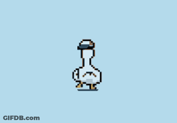 Dancing Duck Tap Dance Twirl Pixel Cartoon GIF