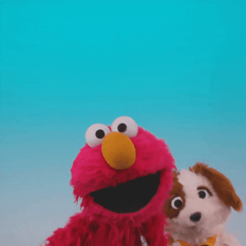 Dancing Elmo Together With His Dog GIF