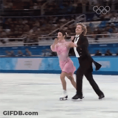 Dancing Figure Skaters Ice Skating GIF