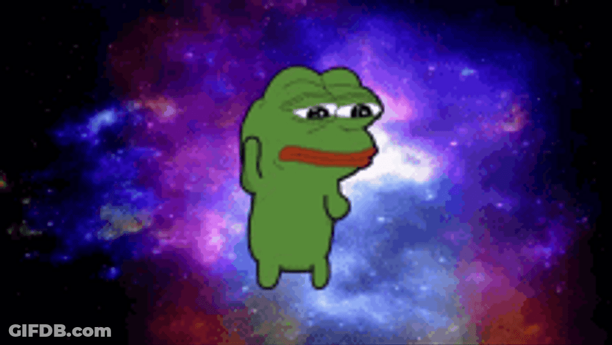 Dancing Frog Funny Sad Pepe Galaxy Universe GIF