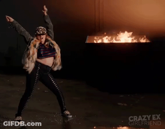 Dancing Girl Dumpster Fire GIF