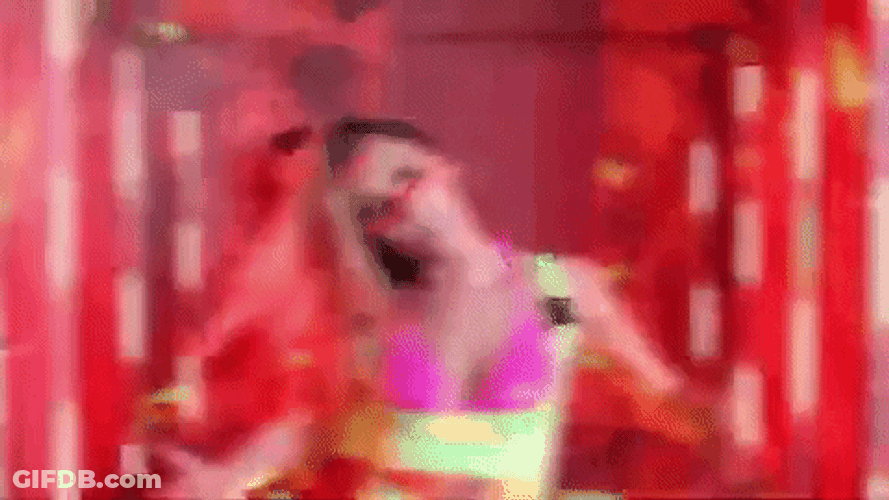 Dancing Girl Head Swinging Sideways GIF