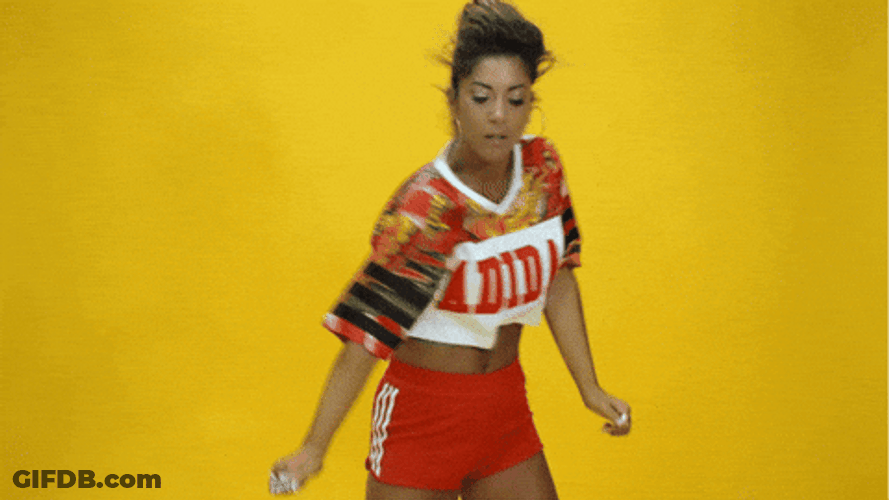 Dancing Girl In A Yellow Background GIF
