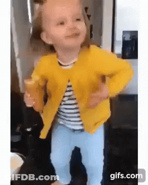 Dancing Girl In A Yellow Jacket GIF