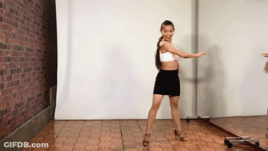 Dancing Girl Multiple Twirls GIF
