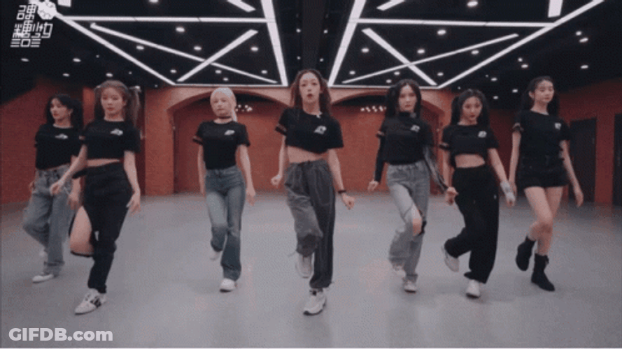 Dancing Girls Group Training GIF