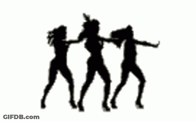 Dancing Girls In Black GIF