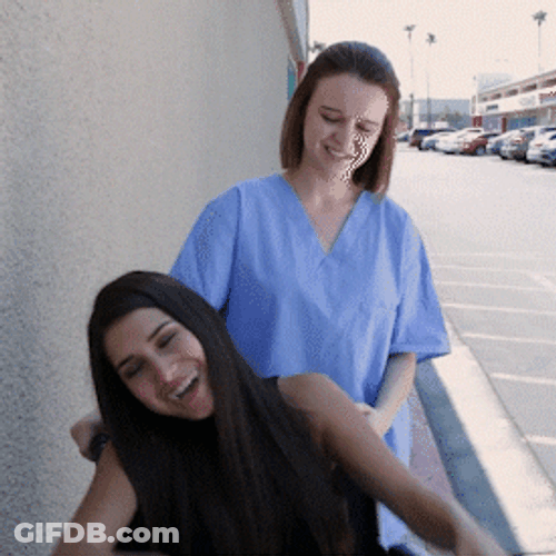 Dancing Girls On Sidewalk GIF