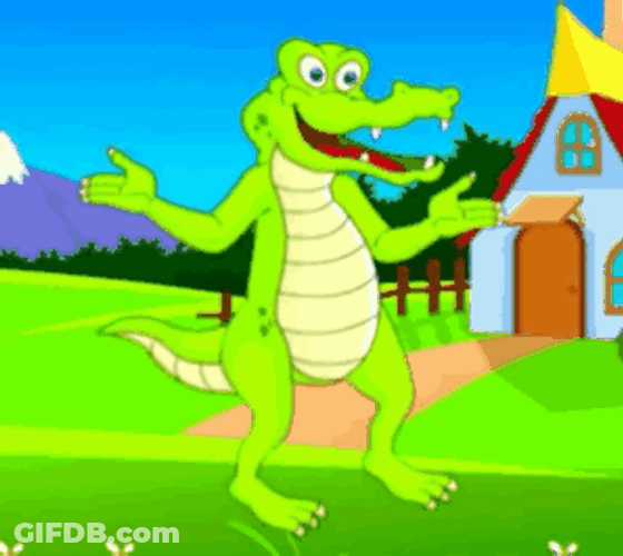 Dancing Green Crocodile GIF